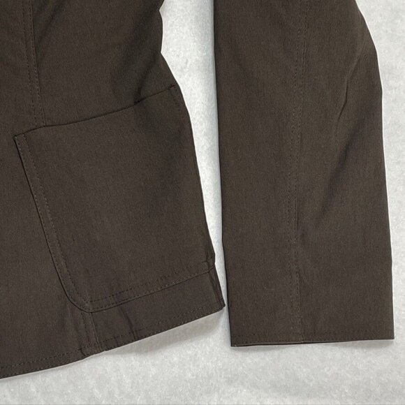 Geronimo By Stephen DiGeronimo Womens Brown Blazer Jacket Size 12 Cotton Blend - Picture 4 of 8